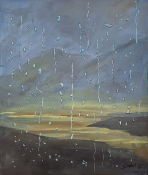 Cikel - nedokončan, akril-platno, 50x60 cm, 2025, Darko Crnkovič